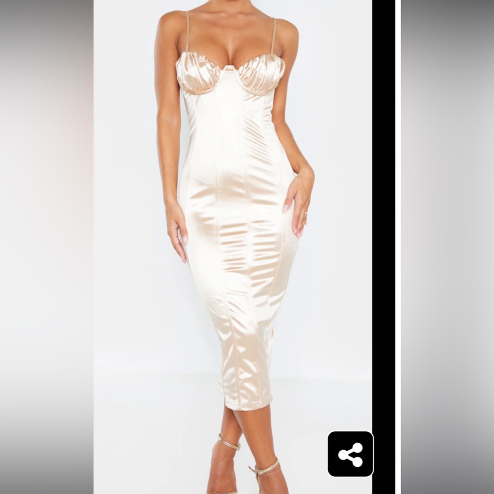 Satin bustier midi dress